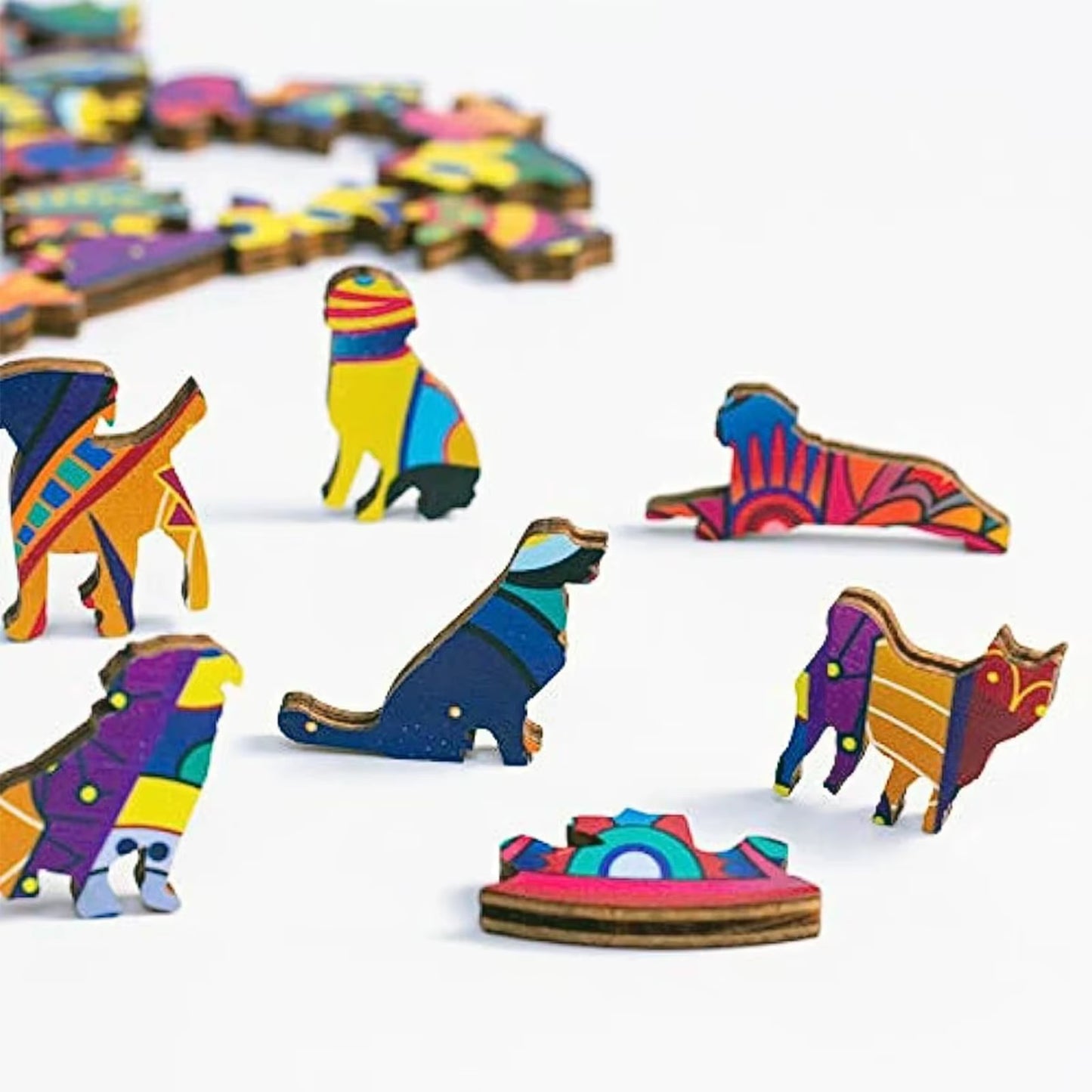 Unique Wolf Pattern Wooden Puzzle, Adult Children'S Wooden Educational Toys, Holiday Gifts, Wooden DIY Crafts, Educational Toys